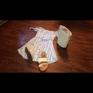 (Sold)💙Striped Off Shoulder Dress💙